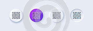 Binary code line icon. Computer machine code sign. Line icons. Vector