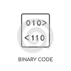 Binary code linear icon. Modern outline Binary code logo concept