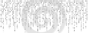 Binary code long banner. Byte data programmer. Matrix script. Digital stream pattern. Computer cyber source. Hacker