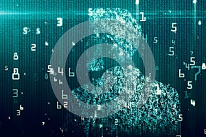 Binary code man background