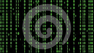 Binary Code Matrix on Black Background
