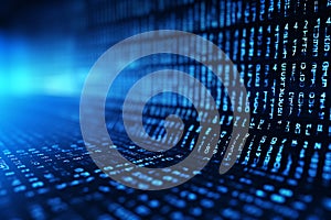 Binary Code Matrix. Digital Information Technology Background