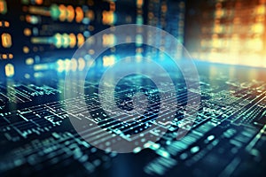 Binary Code Matrix. Digital Information Technology Background