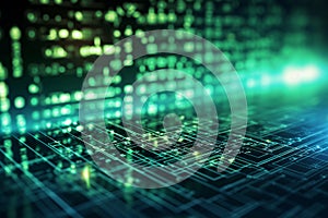 Binary Code Matrix. Digital Information Technology Background