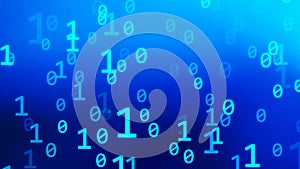 01 or binary code number pattern texture on the computer in digital data technology concept on blue background. Hacker screen dis