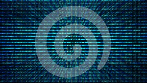 01 or binary code number pattern texture on the computer in digital data technology concept on black background. Hacker screen di