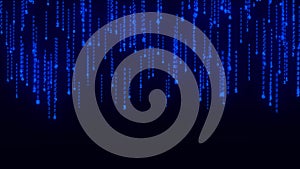 Binary code with numbers moving on the screen. Digital age. Binary algorithm, data code, decryption and encoding. Matrix