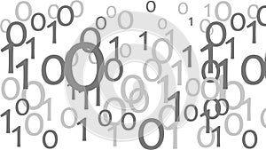 Binary Code Numbers 0 and 1 Scattered on White digital