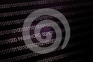 Binary code, password on LCD-screen