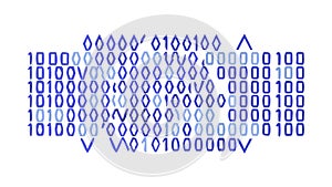 Binary Code Pattern: Digital Data Technological Background, vector design Generative AI