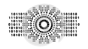 Binary Code Radial Pattern, Digital Technology & Data, vector design Generative AI