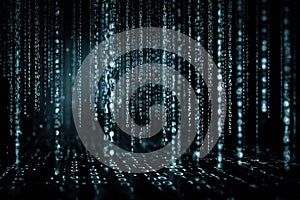 Binary Code Rain Matrix Background