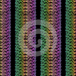 Binary code rainbow and black green background with digits on sc