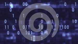 Binary code random on old led lcd display illustration background new retro vintage numbers letters coding techno joyful