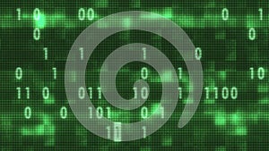 Binary code random on old led lcd display illustration background new retro vintage numbers letters coding techno joyful