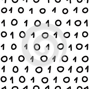 Binary code, seamless pattern