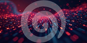 Binary code stream, complex algorithm visualization , programming background, matrix