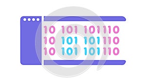 Binary Code Stream Data Flow Technology Background, vector design Generative AI