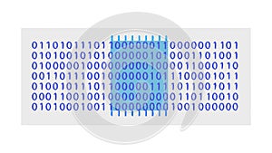 Binary Code Stream: Digital Data and Cybersecurity Concept, vector design Generative AI