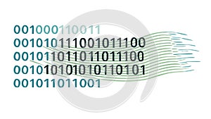 Binary Code Stream with Digital Data Flow for Tech Concepts, vector design Generative AI