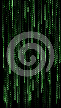 Binary code, stream of ones and zeros, abstract background