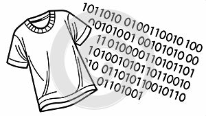 Binary code text, technology and digital data illustration vector design Generative AI