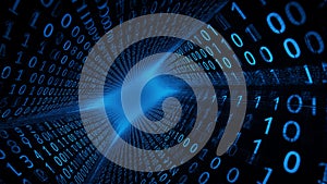 Binary Code Tunnel Journey