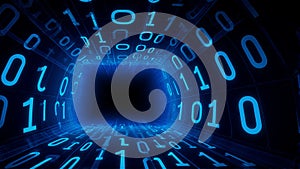 Binary Code Tunnel Journey