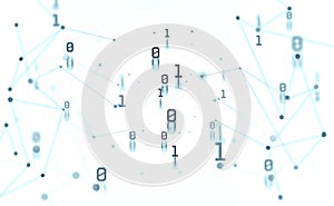 Binary code. Units and zeros in the global cyberspace network photo