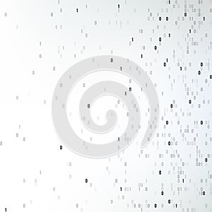 Binary code vector background with numbers one and zero. Artificial intelligence. Big data. Smart system. Coding or