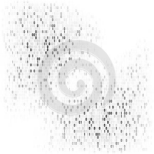 Binary code vector background with numbers one and zero. Artificial intelligence. Big data. Smart system. Coding or