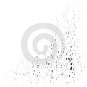 Binary code vector background with numbers one and zero. Artificial intelligence. Big data. Smart system. Coding or