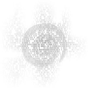 Binary code vector background with numbers one and zero. Artificial intelligence. Big data. Smart system. Coding or
