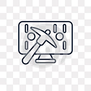 Binary code vector icon isolated on transparent background, line