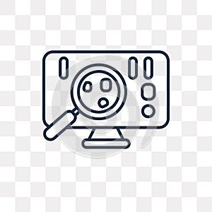 Binary code vector icon isolated on transparent background, line