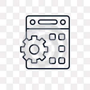 Binary code vector icon isolated on transparent background, line