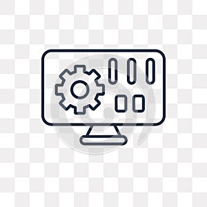Binary code vector icon isolated on transparent background, line