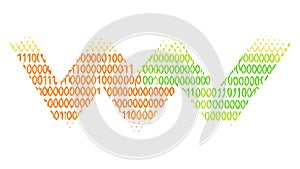 Binary Code 'W' Pattern Digital Technology Background, vector design Generative AI