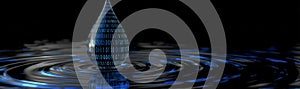 Binary Code Water Drop Ripple
