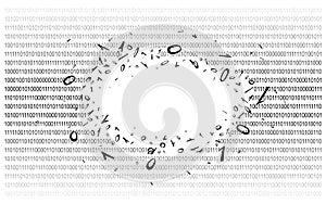 Binary code on white v1