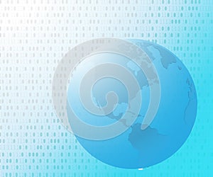 Binary code on world map