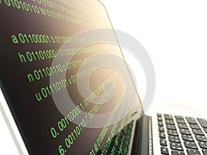 Binary code background Software source code.