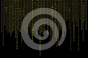 Zero One Binary Code Flowing Abstract Matrix Digital Art with binary computer code.