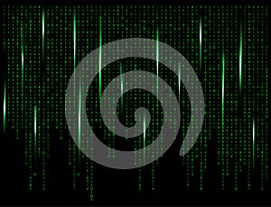 Binary code zero one matrix green background beautiful banner wa