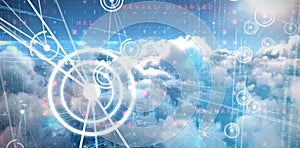 Composite image of binary codes and lines