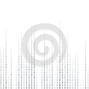 Binary coding. Computer digital data. Encryption and algorithms. Vector illustration isolated on white background