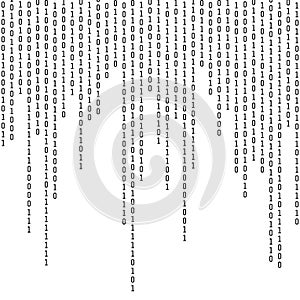 Binary coding. Computer digital information. Encryption and machine algorithms. Vector illustration isolated on white background