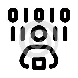 Binary Coding Professional Line Icon. Modern vector illustration representing data processing, programming logic, and digital