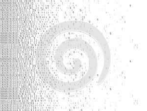 Binary Computer Code. Abstract technology background. Digital binary data. Matrix, data, coding. Vector.