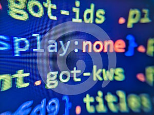 Binary computer code background, abstract. Coding cyberspace concept. Language web pages, computers, network, web. Web Design